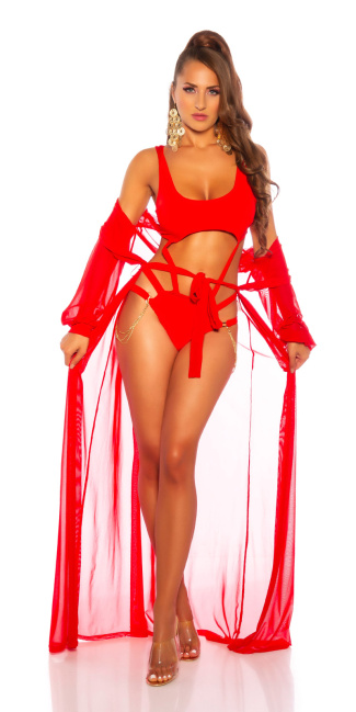 Monokini with chains Red